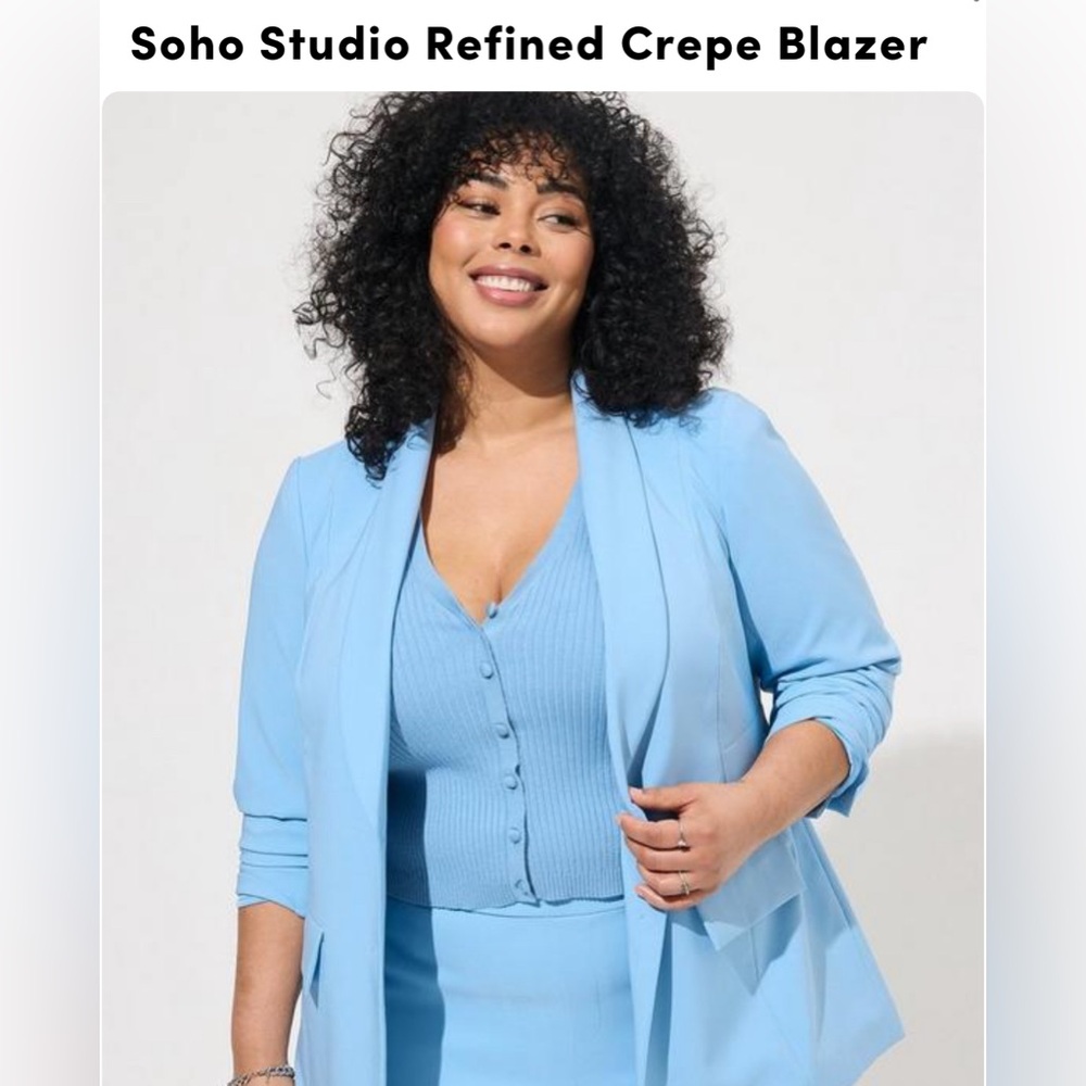 Light Blue Crepe Blazer